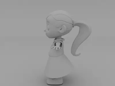 Cartoon girl 3D model Low-poly 3D model