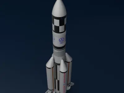 Rocket Low-poly 3D model