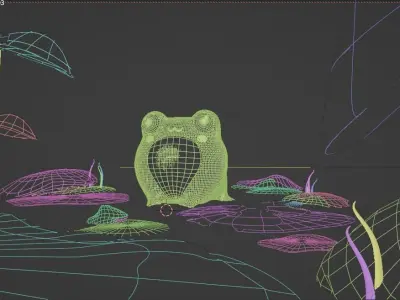 frog in the rain 3D model