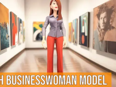 Stylish Businesswoman model pack Low-poly 3D model