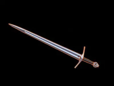 Viking package sword helmet axe Low-poly 3D model