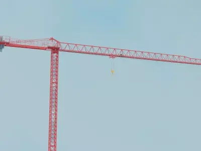 Flat Top Tower Crane 7 3D model