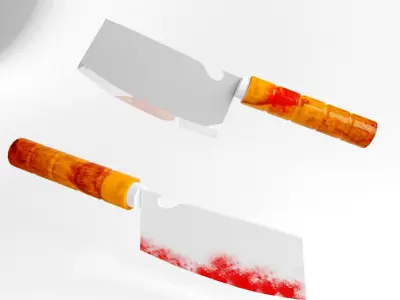 knife with blood Free low-poly 3D model purchase