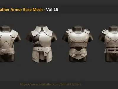 20 Leather Armor Base Mesh - Vol 19 Low-poly 3D model