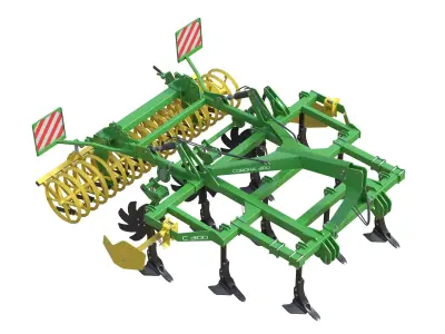 Kerner Corona 300 Hybrid Field Cultivator Low-poly 3D model