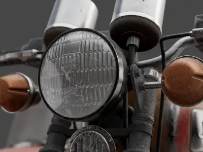 Motorcycle Jawa 350 with a sidecar 3D model