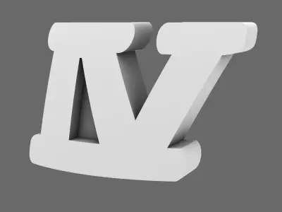 Space Knights V10B Standard Roman Numeral 04 Shoulder Symbols 3D print model