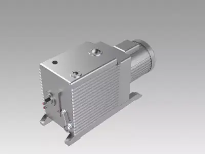 Rotary vane vacuum pump 3D model