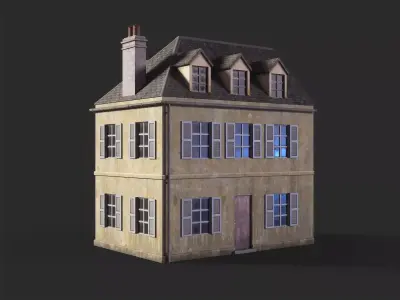 Normandy townhouse Low-poly 3D model