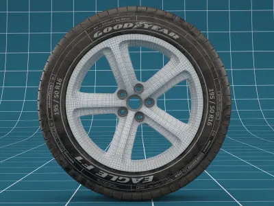 Car tire dirt 04 3D model