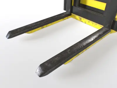 Forklift truck Low-poly 3D model 7
