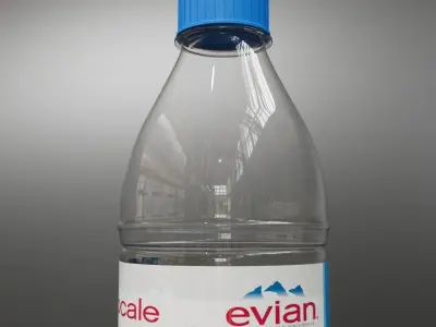 Bottle Evian 3D model