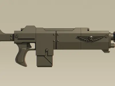 Warhammer 40K Kantrael Pattern Lasgun  Gun 3D Printable Free 3D model