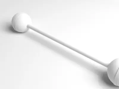 Barbell Fixed 2kg 3D model