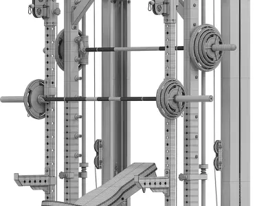 Home Gym ATX  Smith Cable Rack Weight Stack 3D model