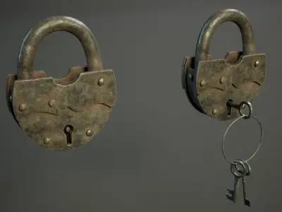 Padlock PBR Low-poly 3D model
