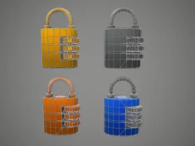 PADLOCK 7 CARTOON STYLIZED Low-poly 3D model