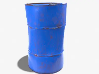 Damaged Crude Oil Barrel PBR Low-poly 3D model get