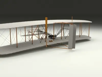 Rigged Wright Flyer 1903 3D model