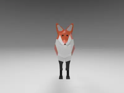 Low poly fox 3d Model Low-poly 3D model