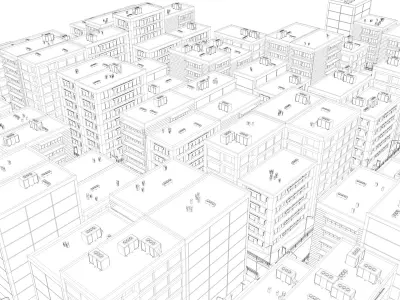 Buildings City building industrial park commercial housing 3D model V18