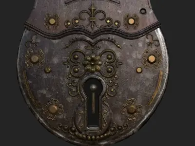 Cage Big Lock Low-poly 3D model