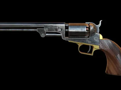 Colt Revolver Navy Low-poly 3D model