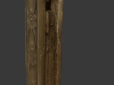 Ornate Wooden Baluster 3D Scan Low-poly 3D model