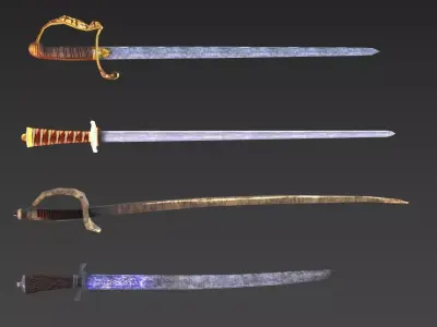 Sword Pack Low-poly 3D model 3