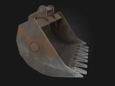 Excavator Bucket  Heavy-Duty Power for Earthmoving Scenes 3D model