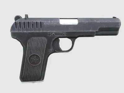 Tokarev pistol Low-poly 3D model