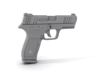 Black Tactical Pistol model pack Low-poly 3D model