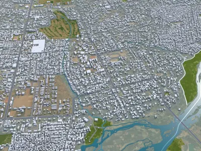 Kaduna Nigeria 25km Low-poly 3D model