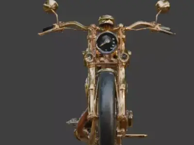 Steampunk Luxury High-Performance Motorcycle 3D Model Low-poly 3D model