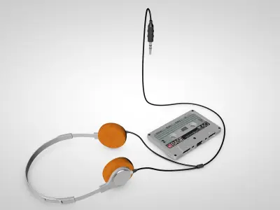 Walkman and Cassette 3D model