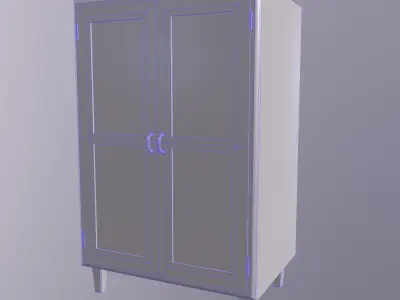 Old Wardrobe Low-poly 3D model
