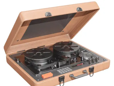 Reel to Reel Tape Player Pecorder  Protable  Low-poly 3D model