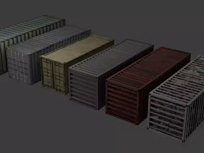 Container Pack HighQuality Optimized Industrial Assets Low-poly 3D model