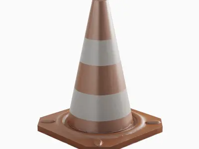 Traffic Cone A 02 Low-poly 3D model