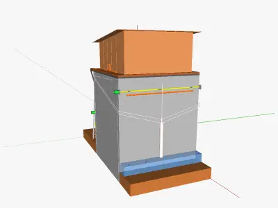 Composting toilet tower 3D model