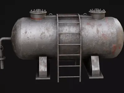 Oil Tank Game Ready Model Low-poly 3D model
