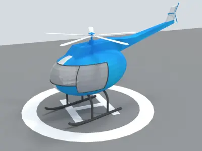 Toon Helicopter Low-poly 3D model