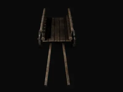 PBR Medieval cart Low-poly 3D model