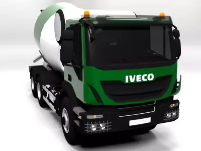 iVECO CONCRETE MIXER LOWPOLY Low-poly 3D model
