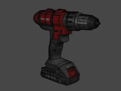 Cordless drill PBR  Low-poly 3D model