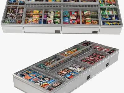  Frozen Foods and Meats Display Island Freezer Collection 