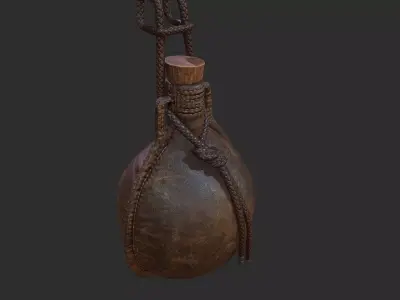 Leather Flask Low-poly 3D model