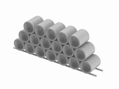 Concrete Pipes Stack 3D model purchase
