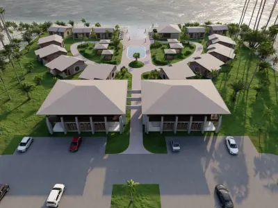Hotel Beach 3D model order