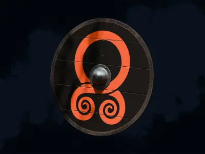 Viking Shield 4 - New and war-torn 3D Model Pack